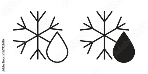 Defrost icons on white background. EPS 10. Editable linear style stroke. Vector icon