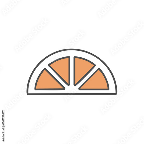 Stylized Tangerine Slice Graphic Fresh Citrus Fruit Food Vector Illustration