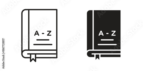 Dictionaries icons on white background. EPS 10. Editable linear style stroke. Vector icon