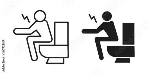 Diarrhea icons on white background. EPS 10. Editable linear style stroke. Vector icon