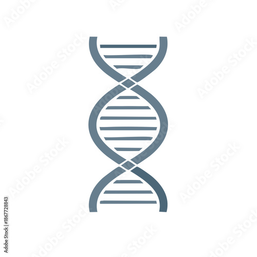 DNA Double Helix Illustration on White Background - Genetic Code Concept