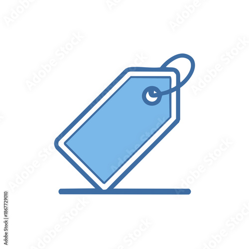 Blue Price Tag Illustration Discount Store Symbol Retail Label for Sales Promotion