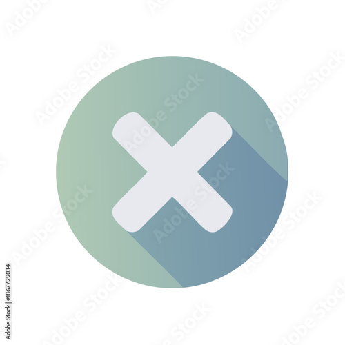 Cross Mark in Circle Pastel Colors Simple Graphic Symbol Rejection Cancellation