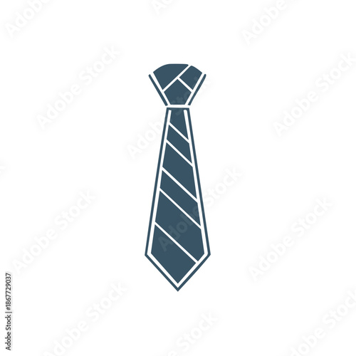 Stylized Necktie Illustration with Diagonal Stripes for Fashion and Design
