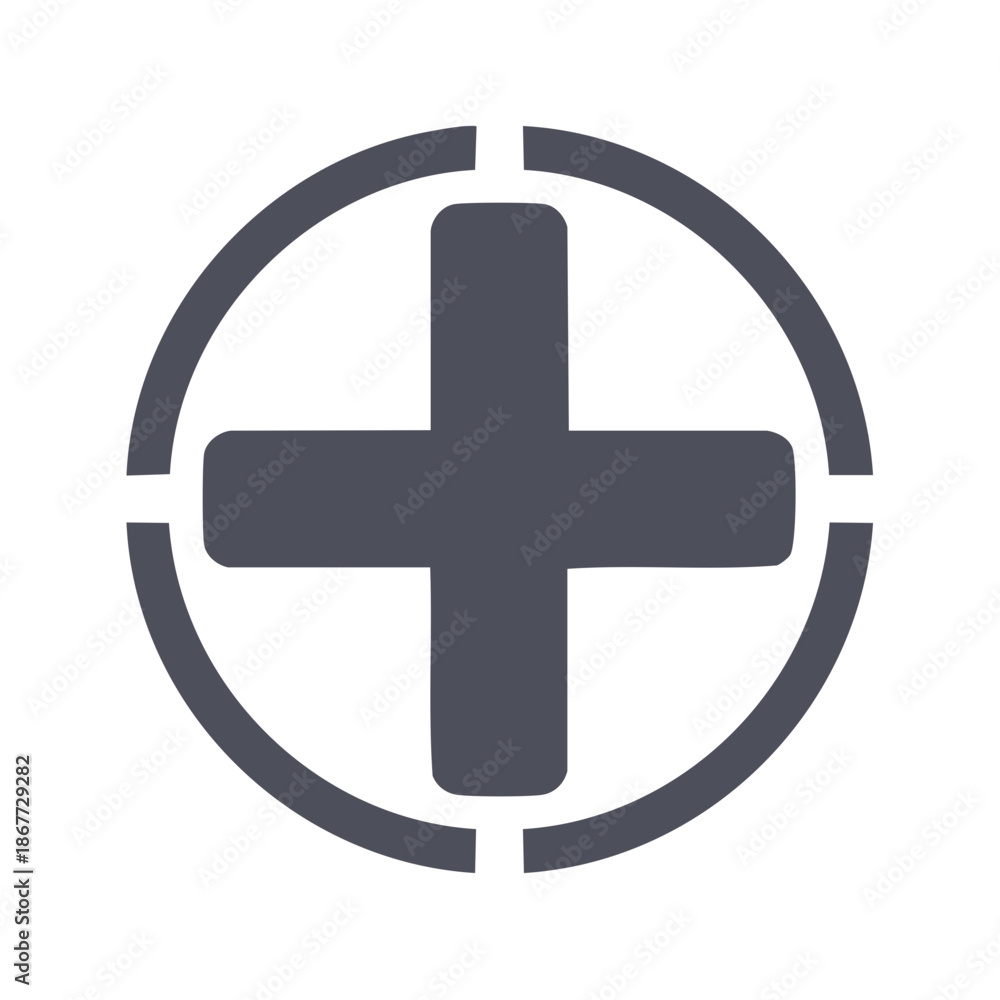 Fototapeta premium Plus Sign in a Circle Icon Addition Symbol Mathematical Operator Circle Vector Illustration