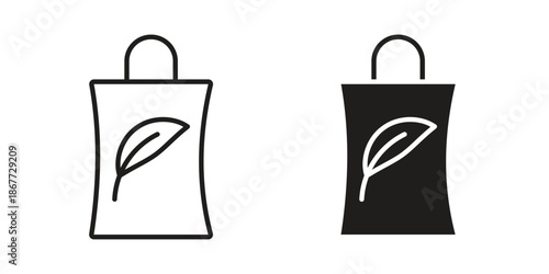 Eco bag icons on white background. EPS 10. Editable linear style stroke. Vector icon