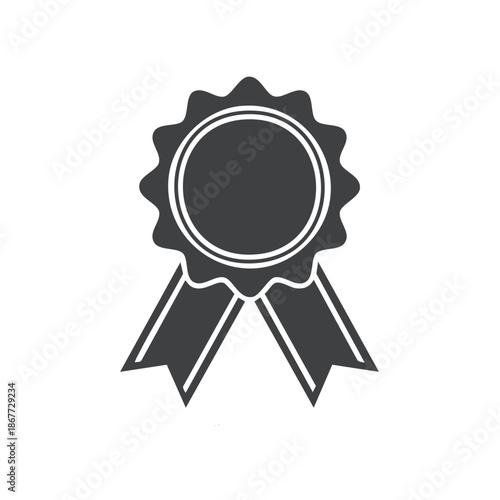 Simple black and white vector badge illustration for accomplishment or achievements