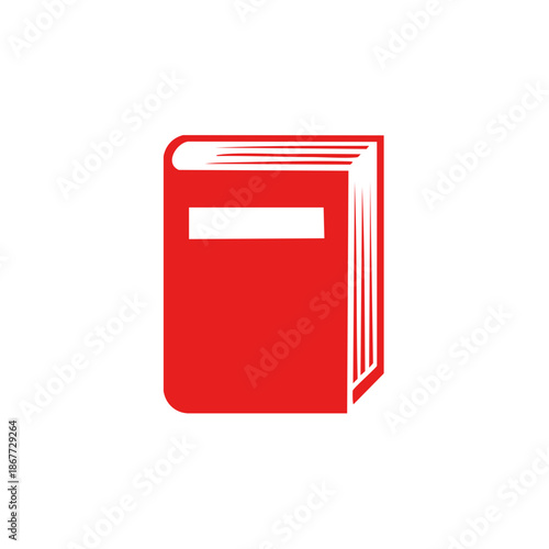 Red book vector icon, literature, hardcover book symbol, knowledge, information graphic sign, library pictogram