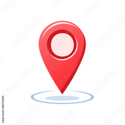 Location Pinpoint Icon in Red Vector Design Finding Spot on Map for Destination Search