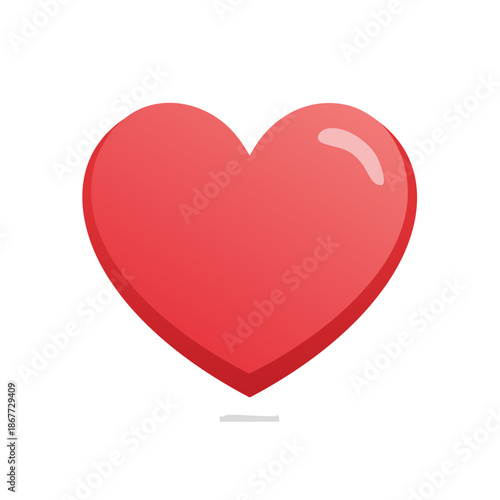 Red Heart Symbol: Passionate Love Icon for Romance and Valentine's Day Graphic