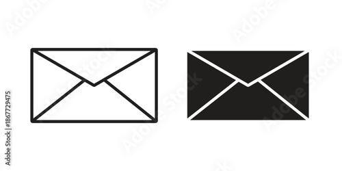Envelope icons on white background. EPS 10. Editable linear style stroke. Vector icon