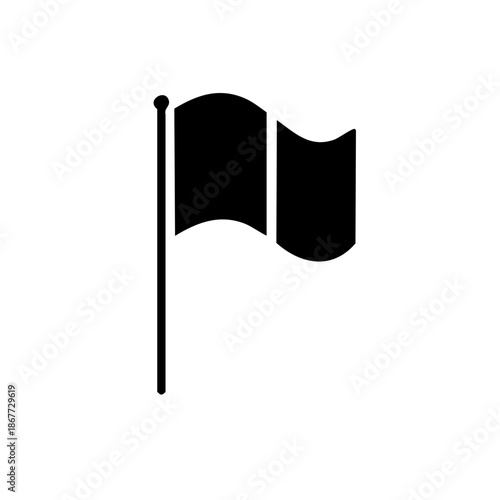 Single solid color flag waving on a flagpole representing countries and destinations or sports teams victory