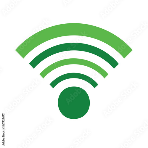 Green Wireless Signal Icon Network Connection Symbol Digital Communication