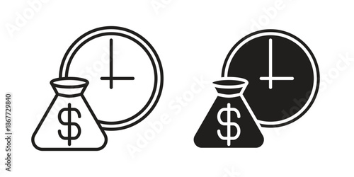 Fixed deposit icons on white background. EPS 10. Editable linear style stroke. Vector icon
