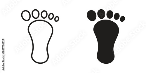 Footprint icons on white background. EPS 10. Editable linear style stroke. Vector icon