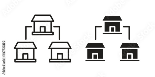 Franchise icons on white background. EPS 10. Editable linear style stroke. Vector icon