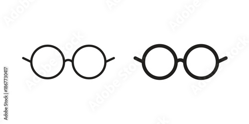 Glasses icons on white background. EPS 10. Editable linear style stroke. Vector icon