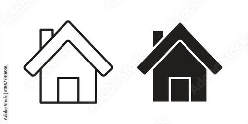 Home icons on white background. EPS 10. Editable linear style stroke. Vector icon