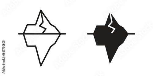 Iceberg icons on white background. EPS 10. Editable linear style stroke. Vector icon