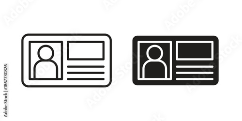 ID card icons on white background. EPS 10. Editable linear style stroke. Vector icon