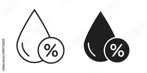 Humidity icons on white background. EPS 10. Editable linear style stroke. Vector icon