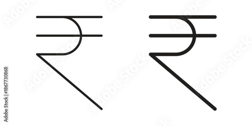 Indian rupee icons on white background. EPS 10. Editable linear style stroke. Vector icon