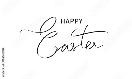 Happy easter text font calligrahy hand written lettering script black color object icon happy easter day april month rabbit spring greeting card celebration happy easter gift banner poster easter egg 