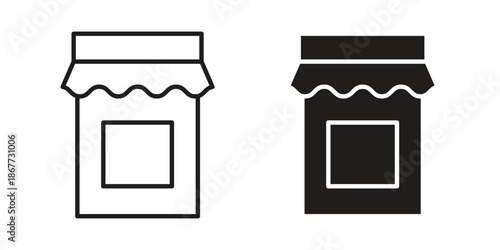 Jam icons on white background. EPS 10. Editable linear style stroke. Vector icon