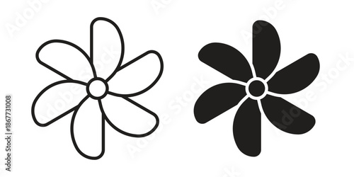 Jasmine icons on white background. EPS 10. Editable linear style stroke. Vector icon