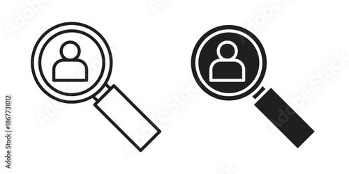 Job candidate icons on white background. EPS 10. Editable linear style stroke. Vector icon