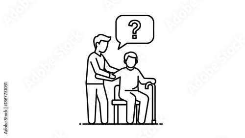 A helping hand an illustration depicting assistance offered to an elderly person with a cane