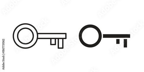 key icons on white background. EPS 10. Editable linear style stroke. Vector icon