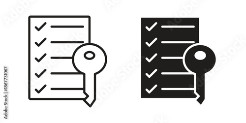 Key takeaway icons on white background. EPS 10. Editable linear style stroke. Vector icon