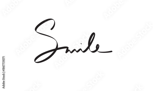 Smile text font calligraphy hand written lettering script black color object icon smile happy smile happiness joy positive dental dentist smile sweet laughing smile mood feeling fun playful face good