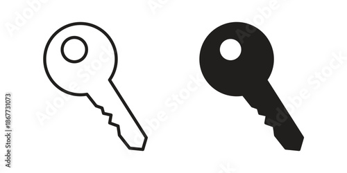 key icons on white background. EPS 10. Editable linear style stroke. Vector icon