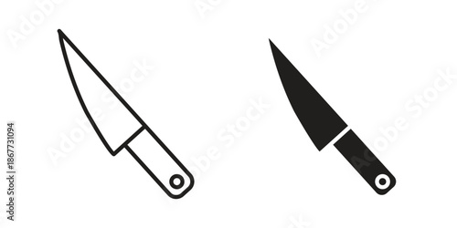 knife icons on white background. EPS 10. Editable linear style stroke. Vector icon