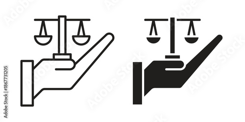 Law icons on white background. EPS 10. Editable linear style stroke. Vector icon