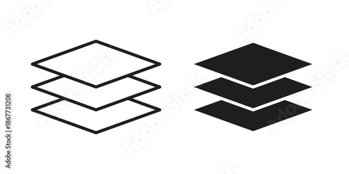 Layers icons on white background. EPS 10. Editable linear style stroke. Vector icon