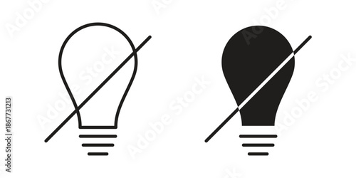 Light off icons on white background. EPS 10. Editable linear style stroke. Vector icon