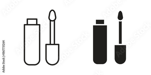 Lip gloss icons on white background. EPS 10. Editable linear style stroke. Vector icon