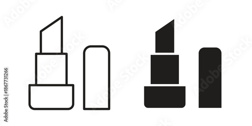 Lip balm icons on white background. EPS 10. Editable linear style stroke. Vector icon