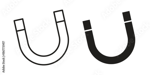 Magnet icons on white background. EPS 10. Editable linear style stroke. Vector icon