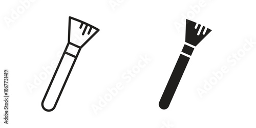 Makeup brush icons on white background. EPS 10. Editable linear style stroke. Vector icon