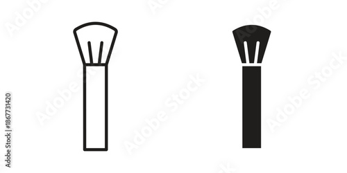 Makeup brush icons on white background. EPS 10. Editable linear style stroke. Vector icon