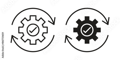 Methodology icons on white background. EPS 10. Editable linear style stroke. Vector icon