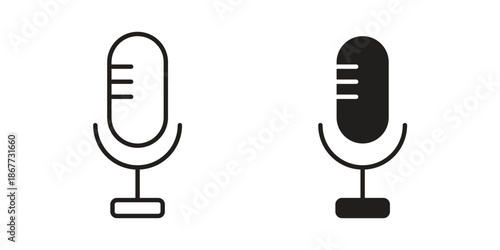 Microphone icons on white background. EPS 10. Editable linear style stroke. Vector icon