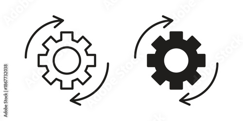 Optimization icons on white background. EPS 10. Editable linear style stroke. Vector icon