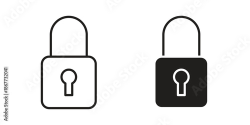 Padlock icons on white background. EPS 10. Editable linear style stroke. Vector icon