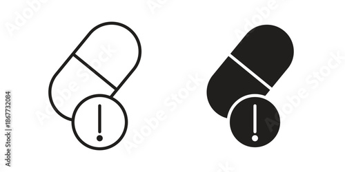 Overdose icons on white background. EPS 10. Editable linear style stroke. Vector icon
