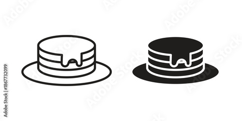 pancakes icons on white background. EPS 10. Editable linear style stroke. Vector icon